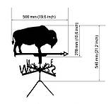 Флюгер Бізон, Зубр, флюгер на дах з металу 2 мм., фото 2