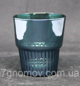 Склянка для напоїв з кольорового скла Смарагд морська хвиля 250 мл