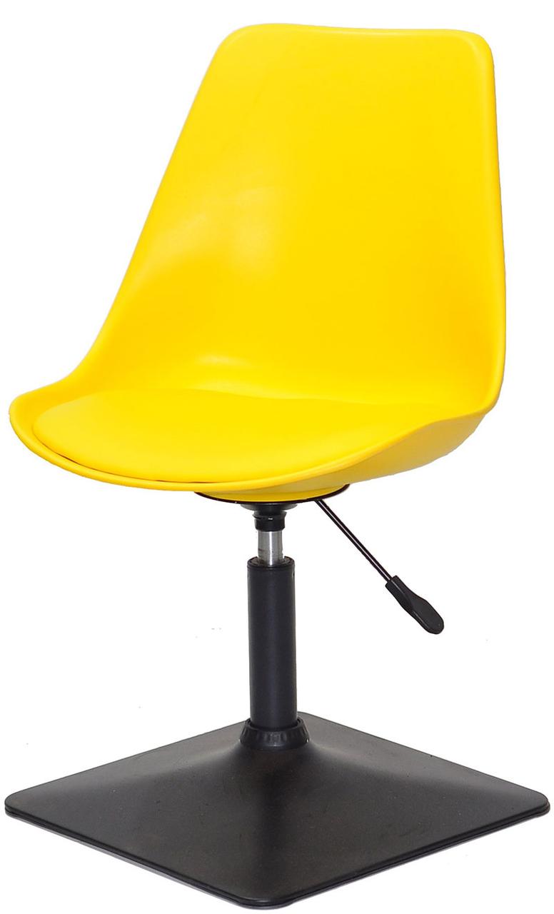 Стілець Albert 4BK — BASE жовтий 1006, на чорній квадратній опорі з регулюванням висоти, фото 1