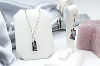Срібний кулон із кришталем Swarovski "Королівський багет", фото 3