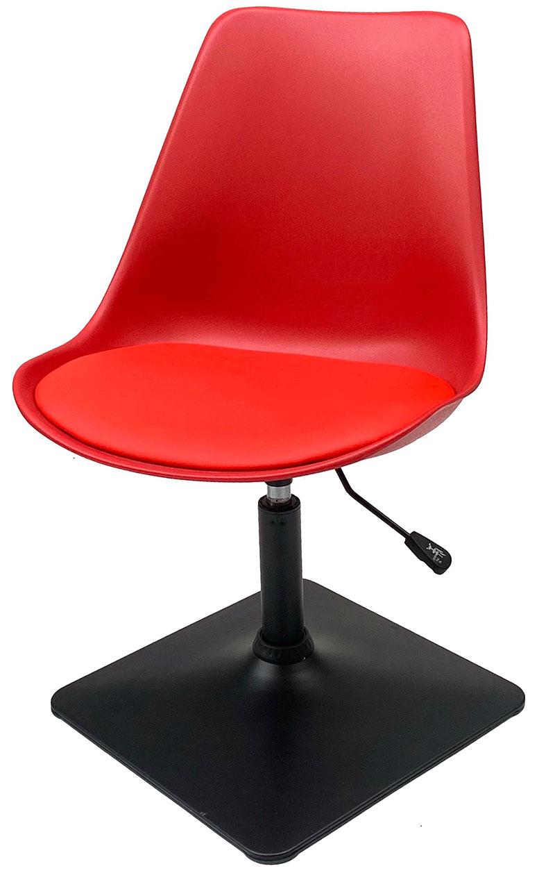 Стілець Albert 4BK — BASE червоний 323, на чорній квадратній опорі з регулюванням висоти, фото 1