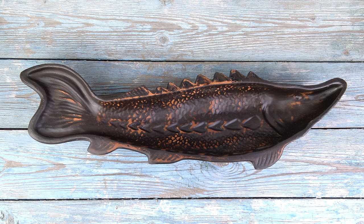 Глиняна форма для запікання риби "Осетр" 45 х 14 см