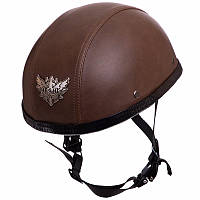Открытый шлем для мотоцикла , мотошлем для чоппера, ретро-каска KCO 202 размер L (59-60) коричневый