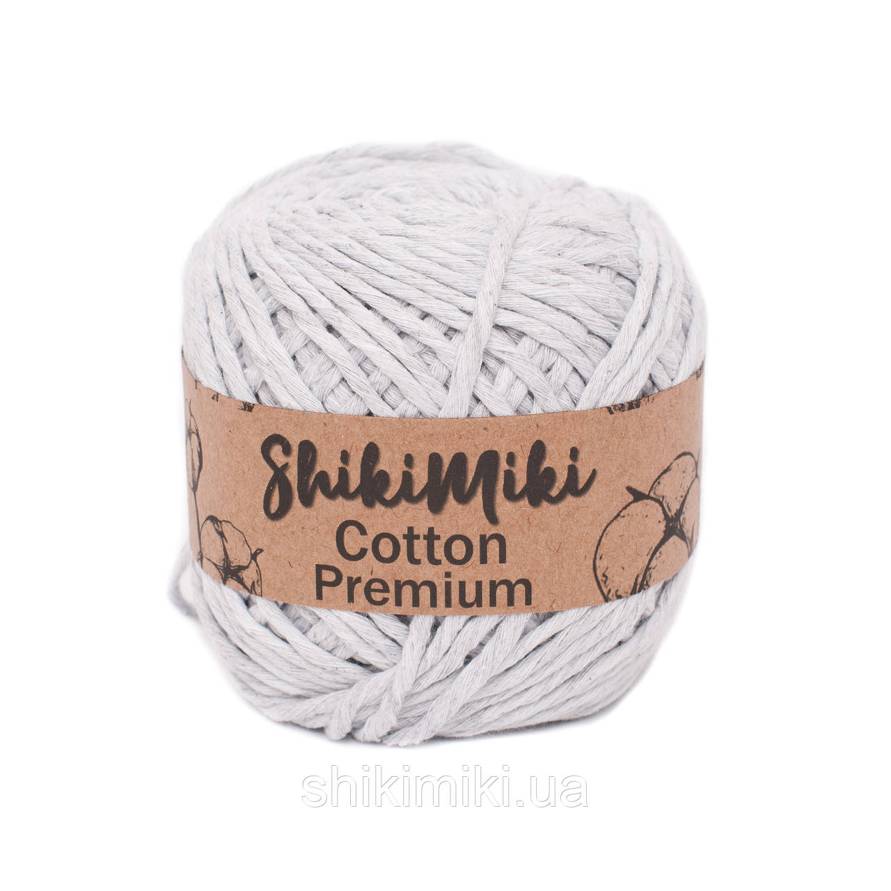 Еко шнур Shikimiki Cotton Premium 2 мм, колір Світло-сірий