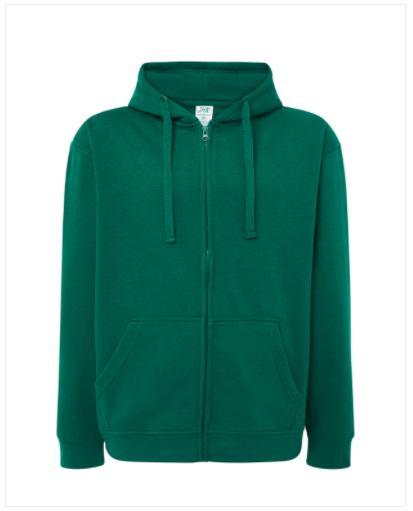 Чоловічий реглан (толстовка) на блискавці з капюшоном зелений JHK — KGSWUAHOOD