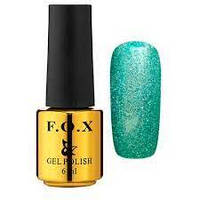 Гель-лак F.O.X Gel Polish Gold Platinum 004 зелено-бирюзовый метализированный микроблеск 6 мл