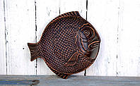 Глиняная тарелка для рыбы "Камбала" 31 х 28 см