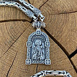 Срібний ланцюжок Круглий Лисий Хвіст із підвіскою Микола Чудотворець, фото 2