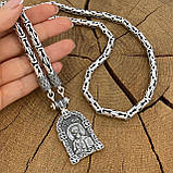 Срібний ланцюжок Круглий Лисий Хвіст із підвіскою Микола Чудотворець, фото 4