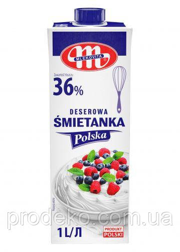 Вершки "Сметанка" Smietanka Mlekovita Polska 36% 1 л