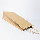 Пакет для пляшки подарунковий 150*90*360 мм Святковий пляшковий пакет Крафт, фото 4