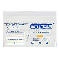 Крафт-пакети для парової та повітряної стерилізації Pro Steril 75х150 мм, 100 шт, білі