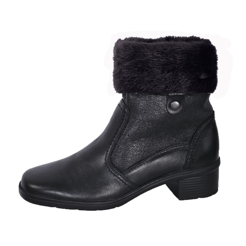 Півчобітки жіночі шкіряні чорні на хутрі розміри 37; 38; 39; 41 |Comfort Shoes