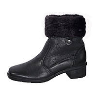 Полусапожки женские кожаные черные на меху |Comfort Shoes