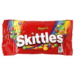 Драже фруктовий Скітлс Skittles fruits 38g 14шт/ящ (Код: 00-00010342)