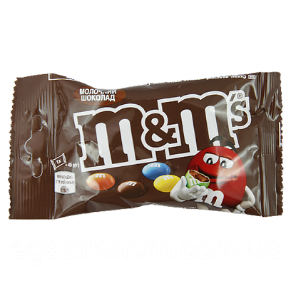 Драже Емендемс молочний шоколад M&M’s 45g 24шт/пач (Код: 00-00010346)