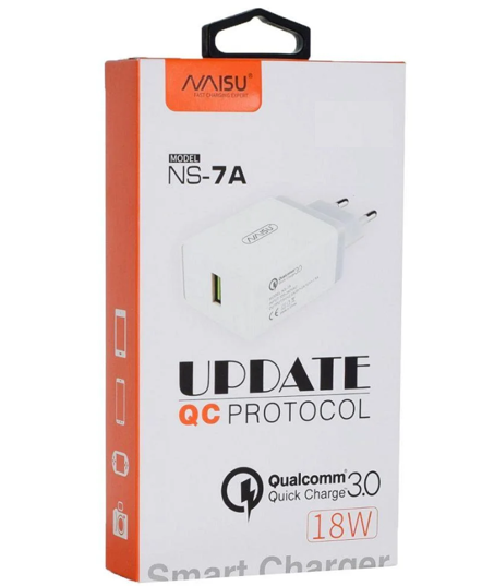 Зарядний пристрій NAISU NS-7A 2/1 1 USB + кабель iPhone White