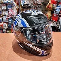 Мотошолом закритий (інтеграл) "XS,S, M" (чорно-синій) "Musstang"