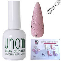 Топове матове покриття Monochrome Velvet Top для гель-лаку з чорними та білими частинками, 12 мл.