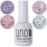 Топове матове покриття Monochrome Velvet Top для гель-лаку з чорними та білими частинками, 12 мл., фото 2