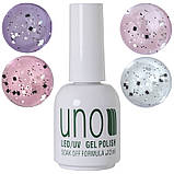 Топове матове покриття Monochrome Velvet Top для гель-лаку з чорними та білими частинками, 12 мл., фото 3