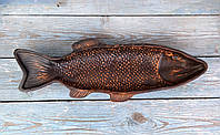 Глиняная тарелка для рыбы "Щука" 43 х 15 см