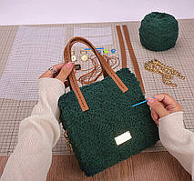 Канва з фурнітурою і нитками набір для створення сумки своїми руками зелений