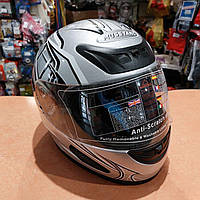 Мотошолом закритий (інтеграл) "XS,S,M" (чорно-сірий) "Musstang"