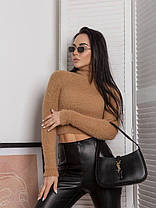 Стильний кроп светр Lady із високим горлом з м'якої пряжі різні кольори Ssof1002, фото 3