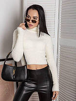 Стильний кроп светр Lady із високим горлом з м'якої пряжі різні кольори Ssof1002, фото 2