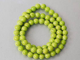 Намистини халцедонові 6мм Зелені 65шт Margo