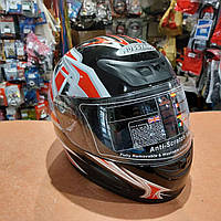 Мотошолом закритий (інтеграл) "XS,S, M" (чорно-червоний) "Musstang"