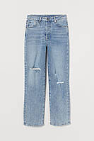 Джинсы vintage straight high светло-голубой деним женский h&m 0900237001