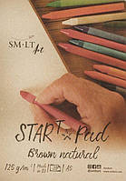 Скетчбук А5 20арк склейка, коричневий папір 125г/м2  Smiltainis Star T (Kraft)