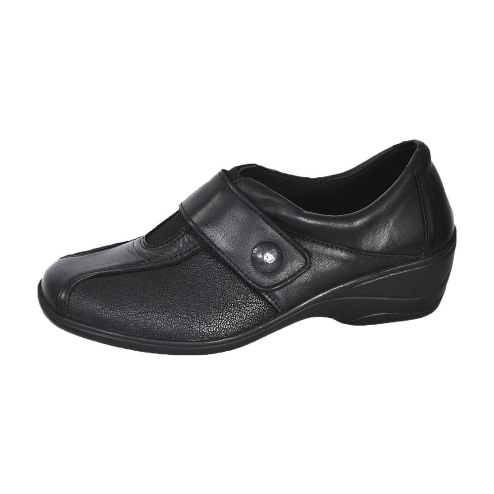 Ортопедичні жіночі шкіряні туфлі чорні розмір 37 |Comfort Shoes