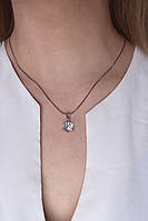 Срібний кулон з кришталем Swarovski "Кубік", фото 3