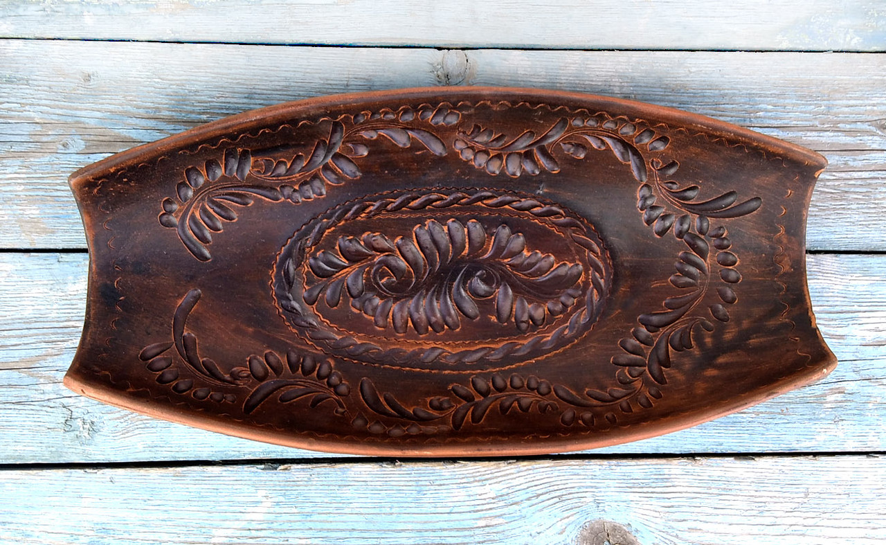 Глиняна форма для запікання  "Човен" 34 х 16.5 см, фото 1