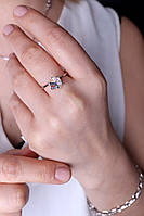 Срібна каблучка з кришталем Swarovski "Кубік", фото 5