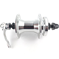 Втулка передня 210 кульковий підшипник під диск із болтами 36 спиць хром OLD 100 мм Shunfeng