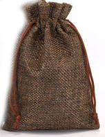 Мішечок для карт Таро, темно коричневий джут (мішковина) ( 13х18см )