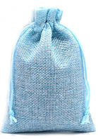 Мішечок для карт Таро, блакитний джут (мішковина) ( 13х18см )