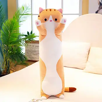 М'яка Іграшка-подушка Довгий Кіт-Обнімашка 70 см / Плюшева іграшка Подушка Кіт