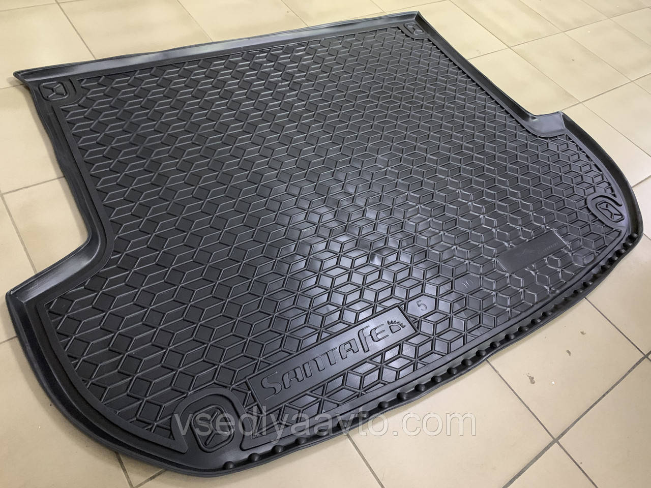Килимок у багажник HYUNDAI Santa-Fe коротка база з 2010 р. 5 місць (AVTO-GUMM) поліуретан, фото 1