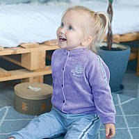 Красивая детская велюровая кофта на кнопках для девочки , велюр, размер 62,68,74,80