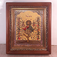 Ікона Аз  Єсмь Лоза Істинна, лик 15х18 см, у коричневому прямому дерев'яному кіоті