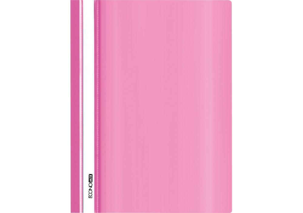 Швидкозшивач з прозорим верхом А4 без перфорації глянцевий рожевий Economix E31511-09, фото 1