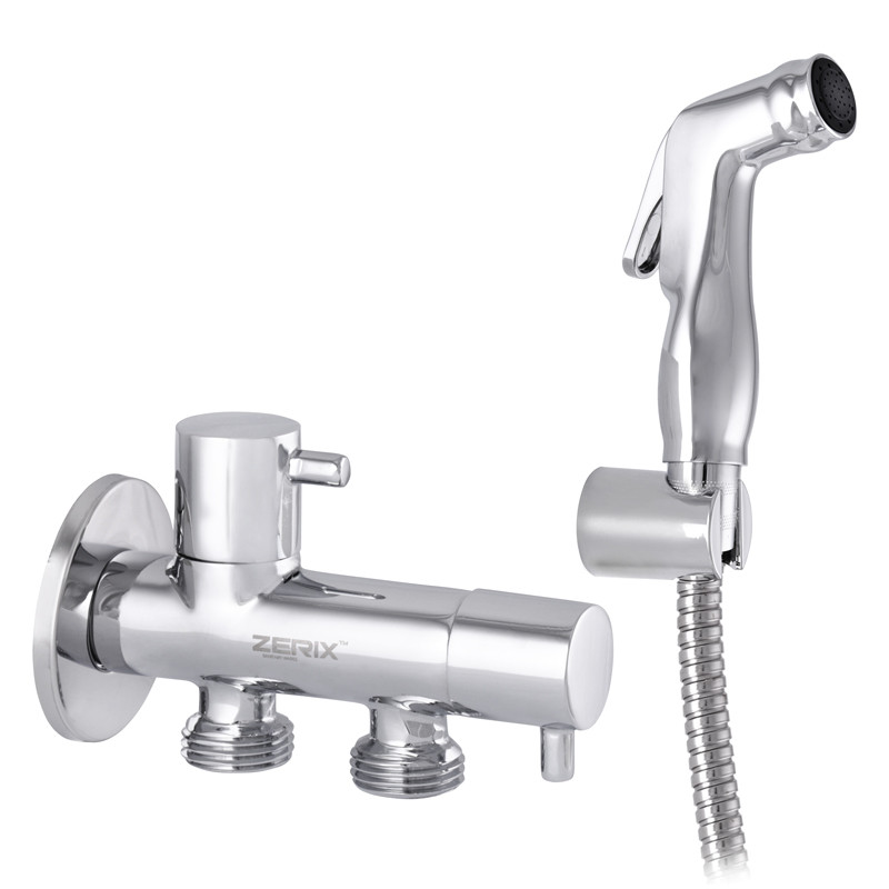 Кран на одну воду для гігієнічного душу ZERIX LR5398-4 прихований хром латунь LL1212, фото 1