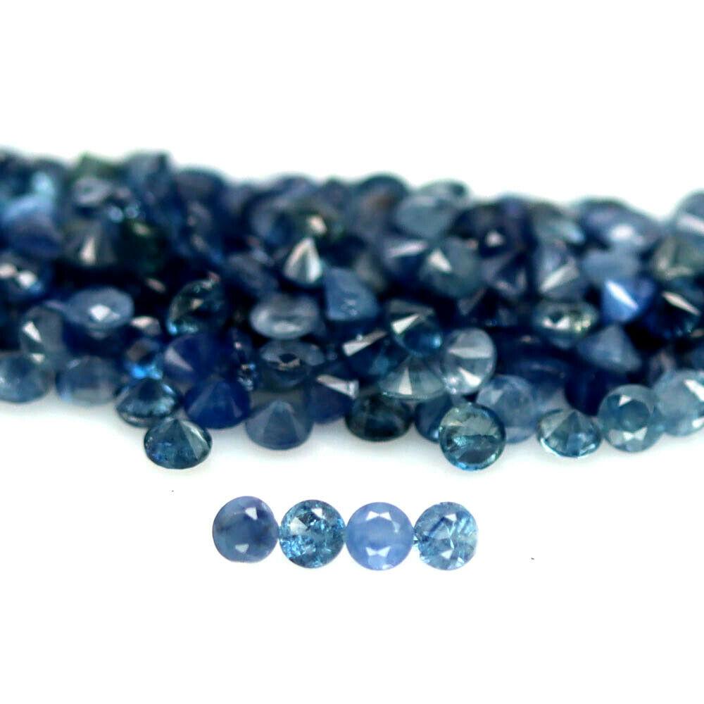 6.15 кт Природний синій сапфір круг 1.7 мм. 224 штуки.