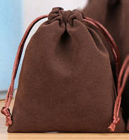 Мішечок для карт Таро, оксамитовий темно коричневий ( 13х18см )