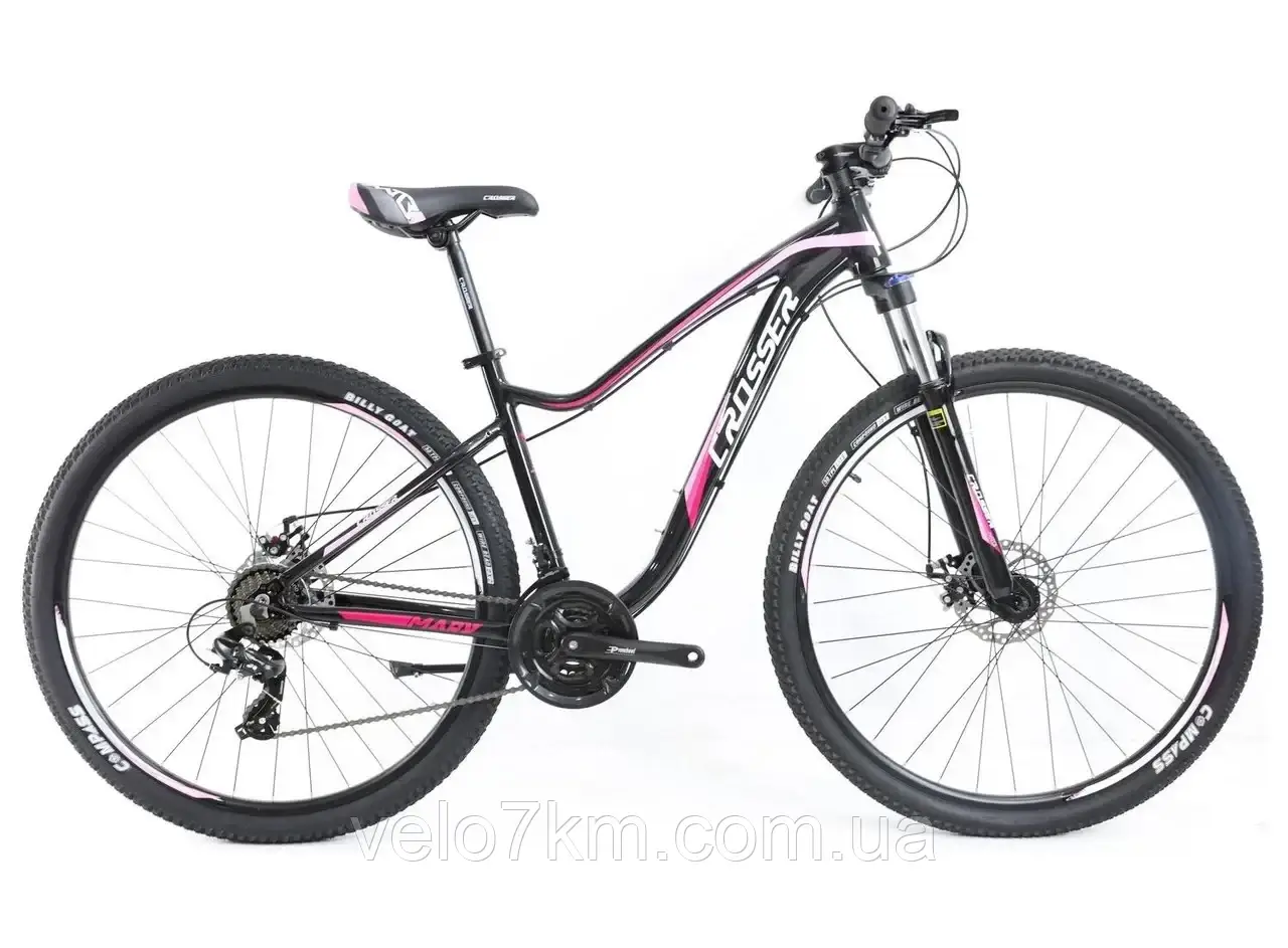 Горный алюминиевый велосипед Crosser P6-2 27,5" рама 15,5" быстрый съем колес, регулир.вилка, черный